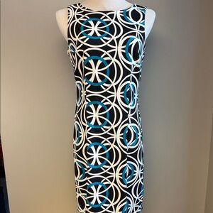 AGB Geometric Print Sleeveless Midi Dress Women’s Size 10